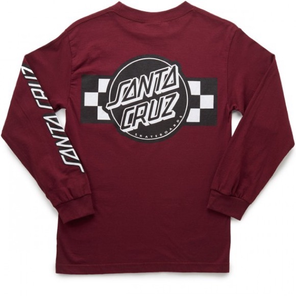 Mens Santa Cruz Contest Long Sleeve T-Shirt Marron - Picture 2 of 6